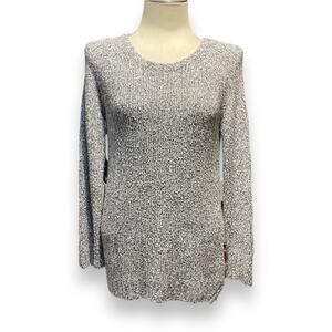 Ann Taylor Black White Gray Marble Sweater Medium